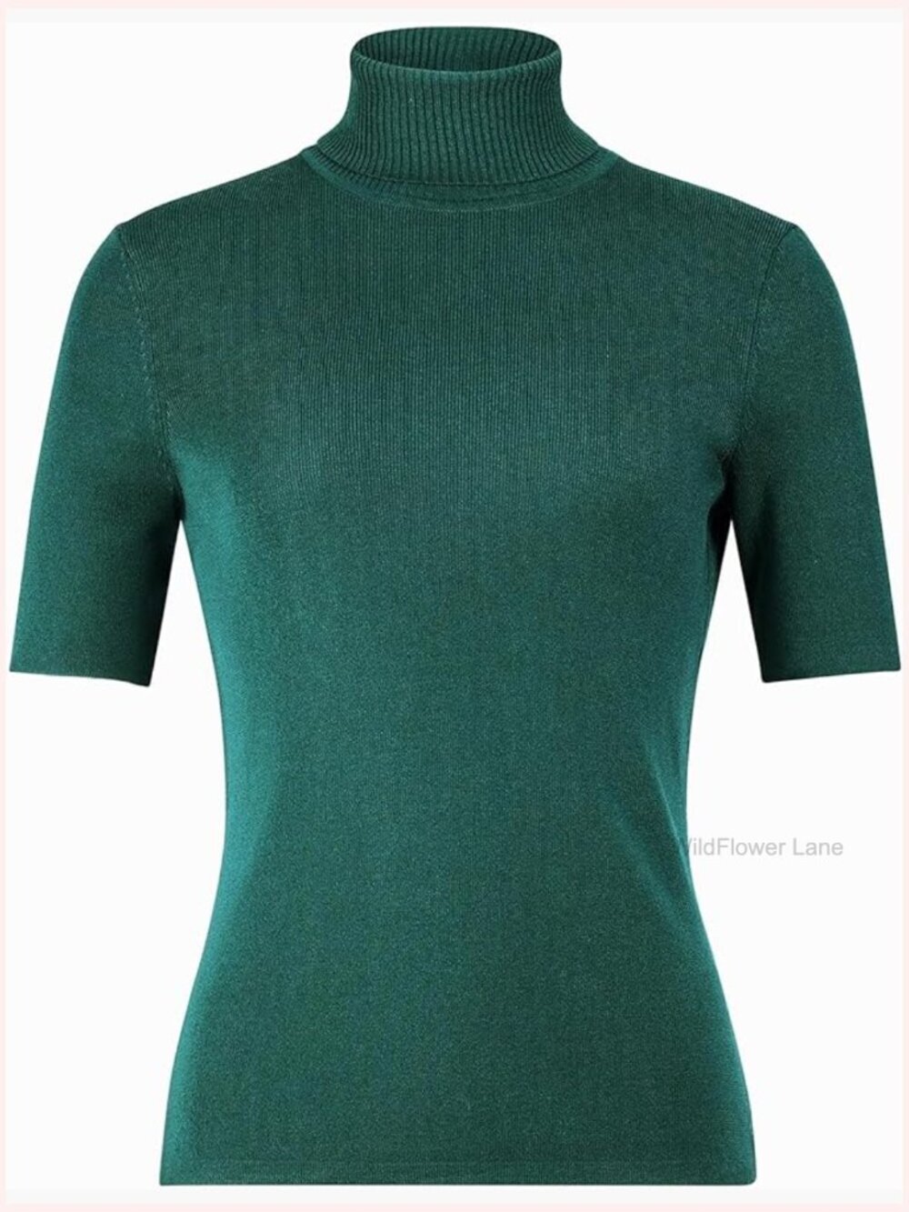 Women's Short Sleeve Turtleneck Knit Top, Pullover Sweater
